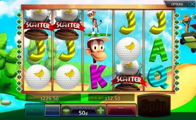 Three scattered gold ball trophy symbols scattered on the reels triggers the free spins feature.