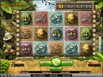 Gonzo's Quest slot game main board