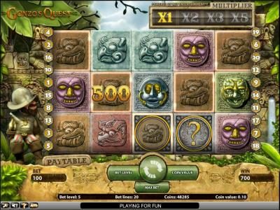 Gonzo's Quest slot game 700 coin jackpot