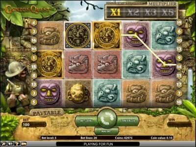 Gonzo's Quest slot game bonus round triggered