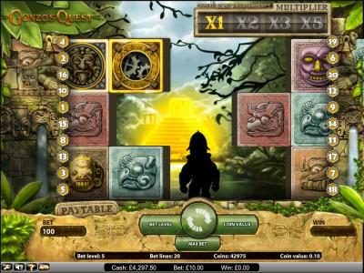 Gonzo's Quest slot game beginning of the bonus round