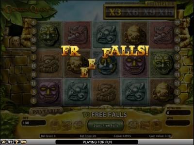 Gonzo's Quest slot game free spins feature triggered