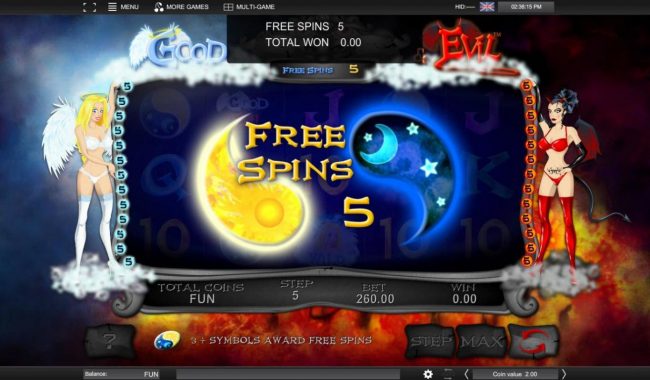 5 Free Spins awarded