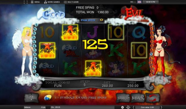 Total Free Spins oayout 1360