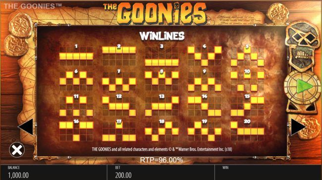 Paylines 1-20