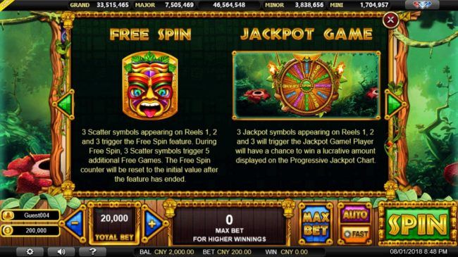 Jackpot Game and Free Spin Rules