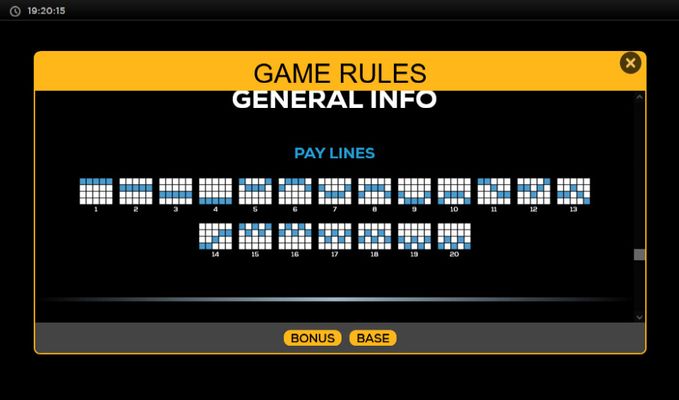 Paylines 1-20