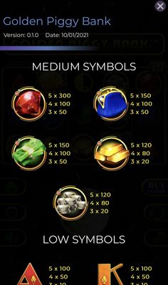 Medium Value Symbols Paytable