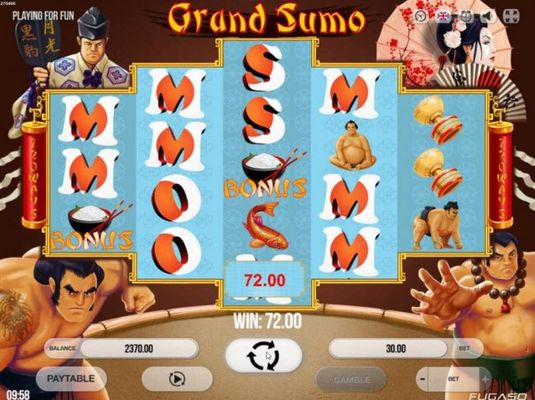A 72.00 jackpot awarded.