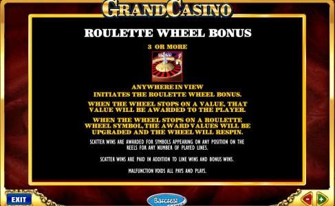roulette wheel bonus feature rules and how to play