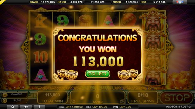 Total Free Spins Payout