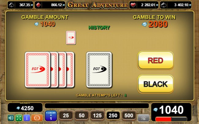 Red or Black Gamble feature