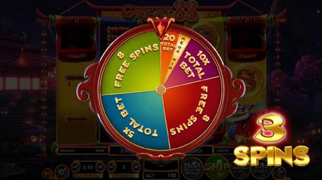 Three spins are awarded on the Bonus Wheel