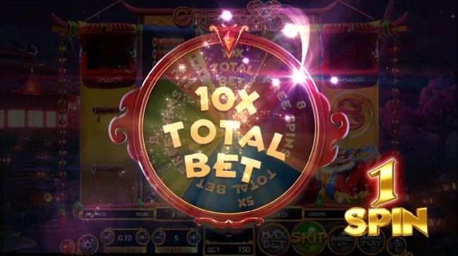 Bonus Wheel lands on an 10x total bet multiplier