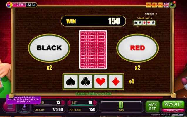 Red or Black Gamble feature