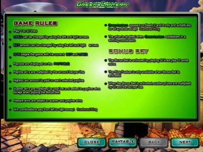 game rules and bonus bet rules