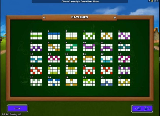 Payline Diagrams 1-30