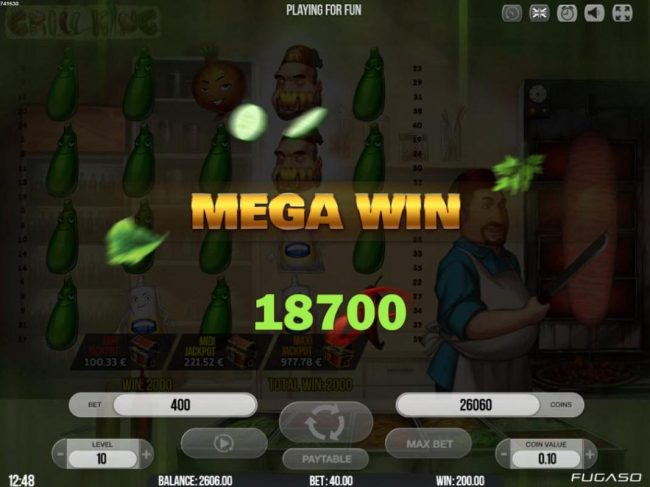 An 18700 coin mega win