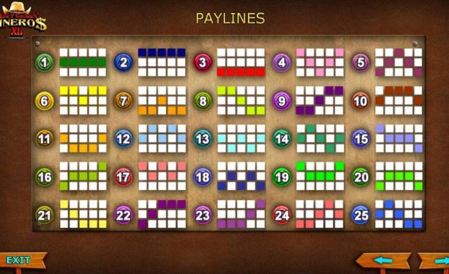 Payline Diagrams 1-25