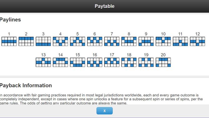 Paylines 1-20
