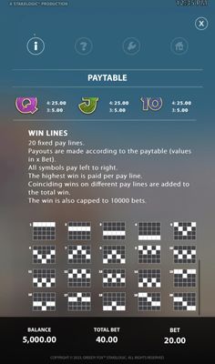 Win Lines 1-20