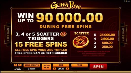 Win up to 90,000.00 during Free Spins - Free Spins Game Rules