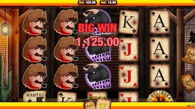 A big win triggered during the free spins feature