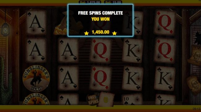 Total free spins payout 1450 coins