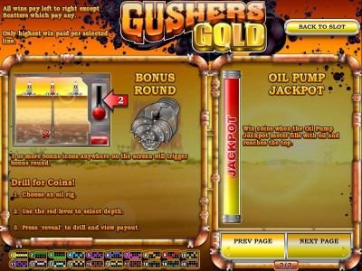 bonus round and oil pump jackpot game rules