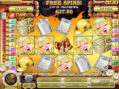 five scatter symbols triggers an additional 20 free spins