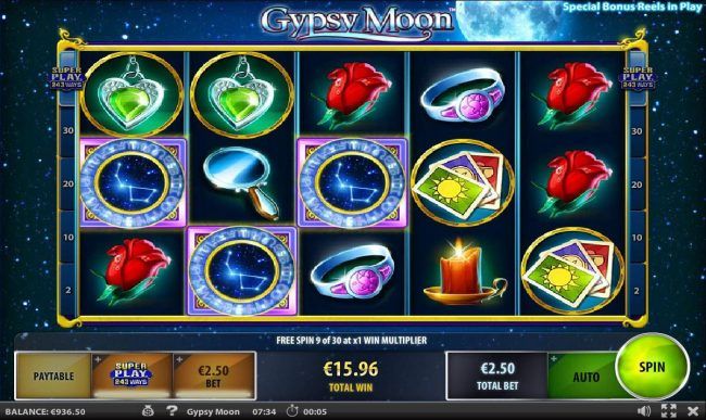 Free Spins can be re-triggered from within the free spins feature.