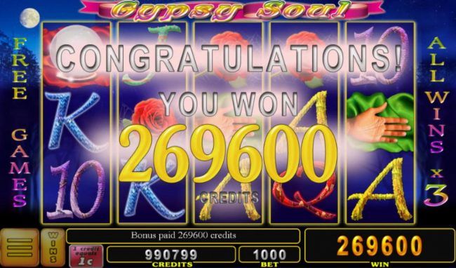 Total free games pay out 296000