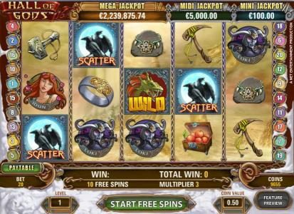 free spins game board