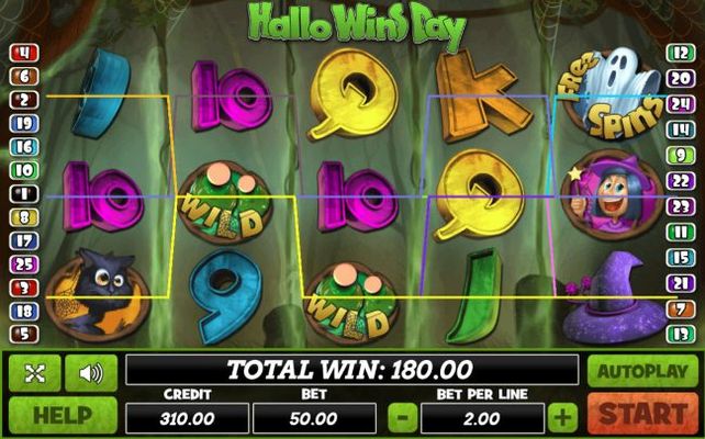 Multiple winning paylines