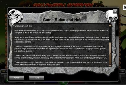 Game Rules and Help - Part 2