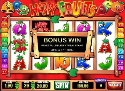 pick-a-win feature pays out a $160 jackpot