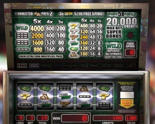 Slot game symbols paytable.