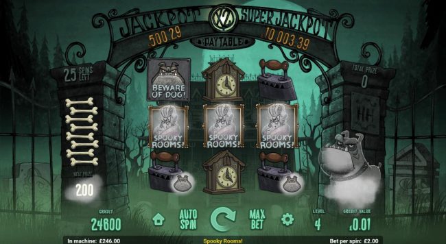 Spooky Rooms feature triggered during the Beware of the Dog feature.