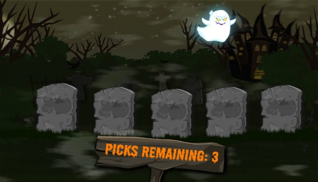 Select three gravestones to reveal a prize multiplier