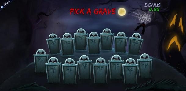 Gravestone Pick Feature, Pick a grave to reveal a prize.