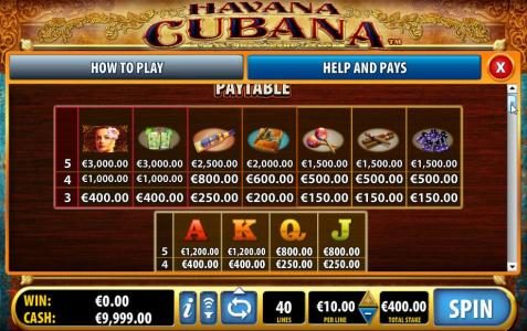 slot game symbols paytable