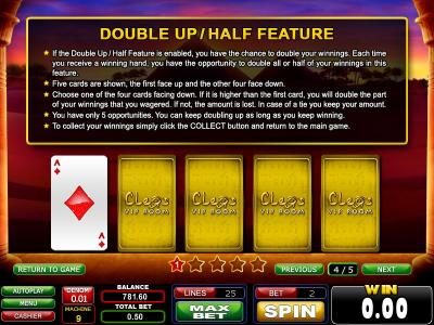 double up / half feature rules