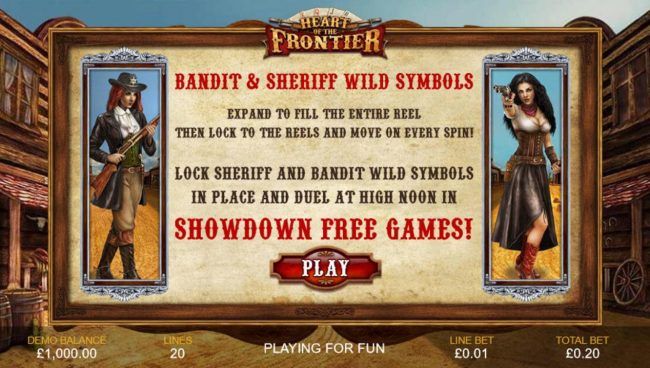 Bandit and Sheriff Wild Symbols expand to fill the entire reel, then lock to the reels and move on every spin!