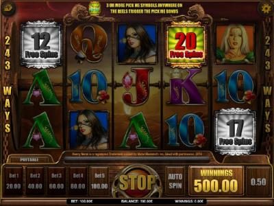 selection awards 20 free spins