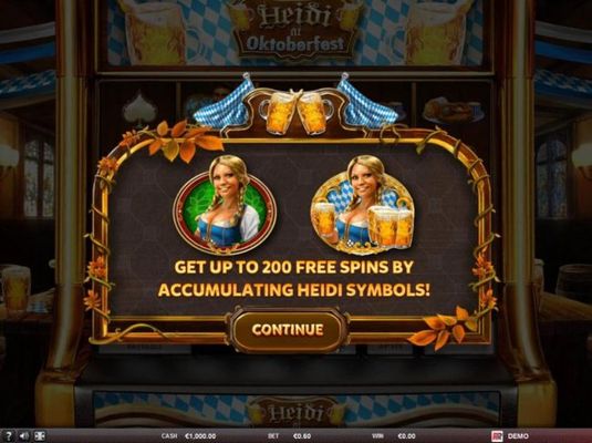 Get up to 200 free spins by accumulating Heidi symbols