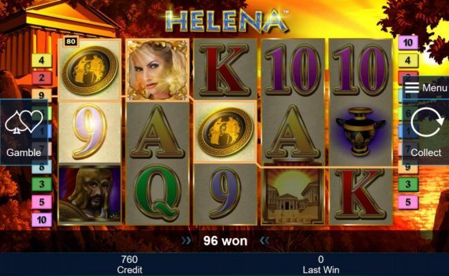 Helena wild symbol triggers a pair of winning paylines.
