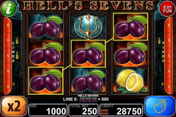 Plum icons trigger multiple winning paylines