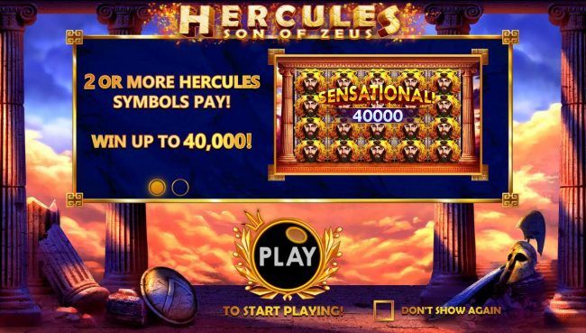 2 or more Hercules symbols pay! Win up to 40,000!