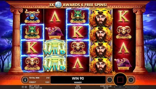 A 90 coin payout triggered by multiple winning paylines during the Free Spins bonus feature.