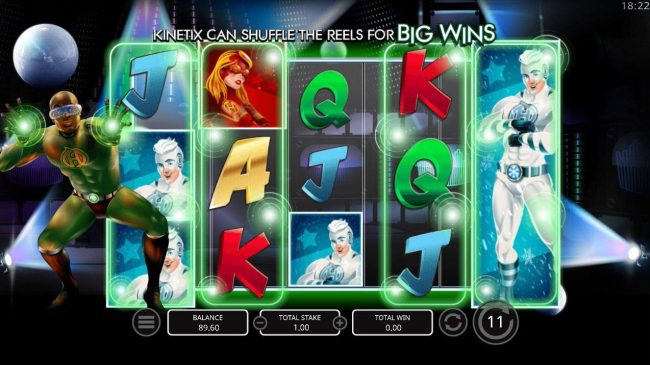 Kinetix can shuffle the reels for big wins! Here the reels are shuffled to produce a big win.